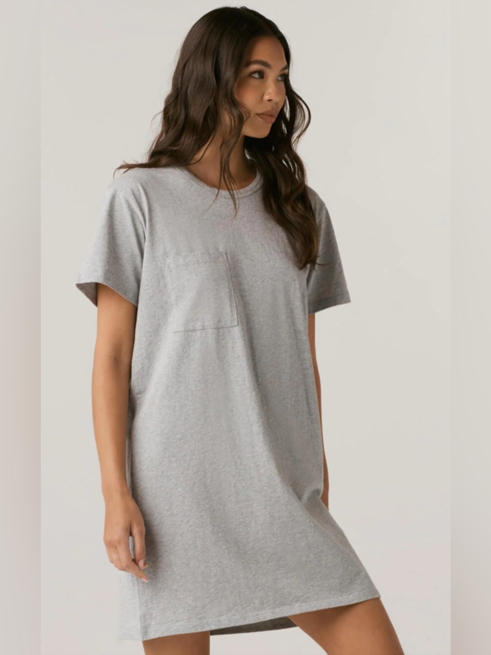 Vetta XS Heather Gray Pocket T-Shirt Dress